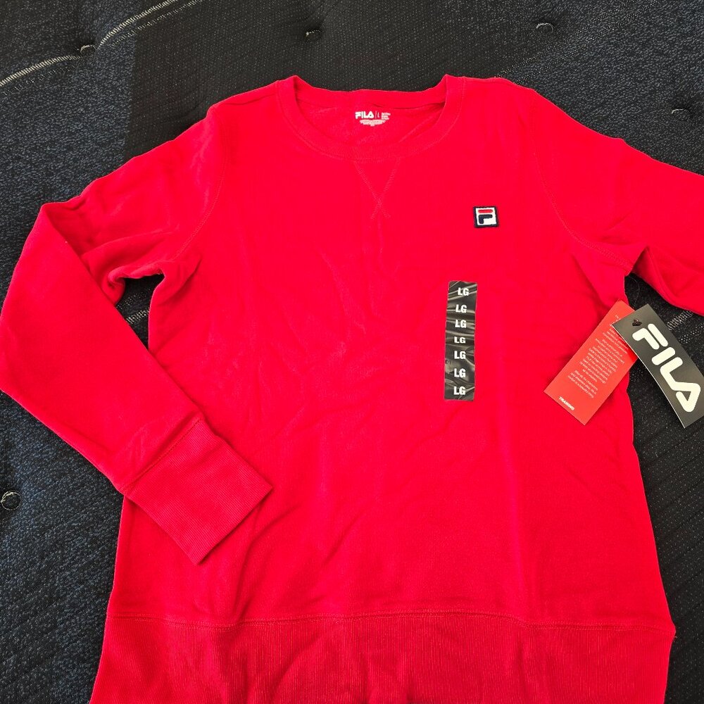 Fila Women's Red Crewneck Long Sleeve Sweatshirt Size Large - New With Tag